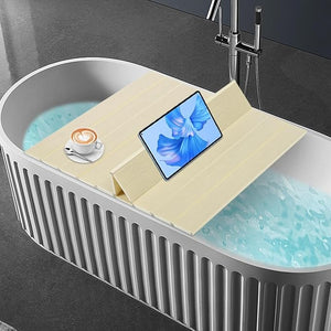 Bathtub Cover - Foldable Bathtub Cover Tub Cover for Bathtub PVC Bath Tray Bath Insulation Cover Foldable Bathtub Board for Salons Hotels Homes Spa (Yellow 63''L x 31.5''W)