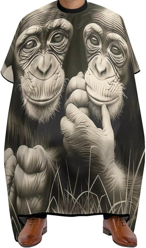 Little Cute Monkey Professional Barber Cape Polyester Hair Cutting Salon Cape Water Stain Resistant Apron Cutting Hair Beard Hairdressing Cape Anti-Static Haircut 56.7¡¿66.9 Inch (1 Pack)