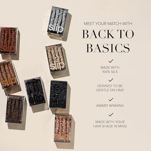 slip Back to Basics Blonde Midi &amp; Large Scrunchie Set | Includes 2 Midi &amp; 1 Large Pure Silk Scrunchies | 100% Mulberry Silk, Anti-Crease, Gentle on Hair, Prevents Breakage | Elegant &amp; Dura