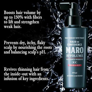 MARO 3D Volume Hair Growth 3D Essence Weightless Leave-In Conditioning Spray - Volume Spray for Thick &amp Strong Hair - Silicone Free Scalp &amp Follicle Protection - Gift for Men - 5 oz/150 ml