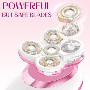 Electric Razors for Women Legs Flawless Electric Shaver for Women Rechargeable Waterproof Women's Bikini Trimmer for Arms Legs Underarms and Pubic Area (Pink)