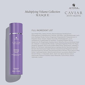 Alterna CAVIAR Anti-Aging Multiplying Volume Masque 5 Fl Oz | Lightweight Hydrating Hair Volumizer Mask for Fine Thin Limp or Flat Hair | Adds Shine &amp Body | Strengthens Detangles &amp Boosts