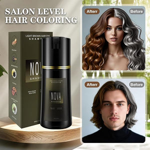 Hair Dye Shampoo &amp Champu Para Canas - Natural 3-in-1 Instant Gray Coverage for Men &amp Women (Light brown-200ML)