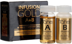Tahe Infusion Gold Tratamiento Capilar Potenciador de Brillo y Nutrici?n con Oro L?quido y Queratina Pura 2 x 10 ml