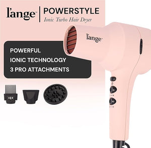 L'ANGE HAIR PowerStyle Ionic Turbo Hair Dryer | 1875W Fast Drying &amp Precision Styling for Long-Lasting Frizz-Free Looks | Advanced Ionic Technology Smooths &amp Shines Hair (Blush)