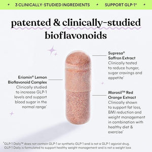 Lemme GLP-1 Daily, Clinically Studied Ingredients to Reduce Hunger &amp; Cravings, Promote GLP-1 Production, Support Fat Loss and Weight Management, 1 Month Supply (60 Capsules)