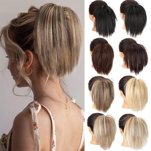EARSHOT Hair Buns Hair Piece 1 Pack Synthetic Messy Bun with Elastic Rubber Band Wig Straight Hair Ponytail Extensions Hair Bun for Women Hair Accessories For Girls (Color : 2-30)