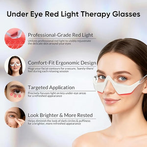Red Light Therapy Eye Massager for Dark Circles and Puffiness Portable Eye Care Device with 3 Modes for Wrinkles &amp Anti-Aging Ideal for Daily Skincare Routines