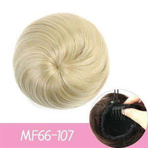 Messy Hair Bun Synthetic Hair Bun Straight Chignon for Women Girls Clip in Hair Tail Extension Hairpiece Drawstring Ballet Hair Bun Ponytail Extension Ponytail Hairpiece for Daily Wear (Color : 107