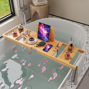 Bathtub TrayBath Tray for TubBath Tub Tray WoodBath Caddy Tray for BathtubBathtub Trays for Tub As Gifts for Women Or House Warming Gifts New Home