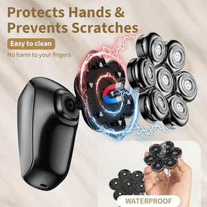 SHPAVVER Head Shavers for Bald Men: 5-in-1 Electric Razor - IPX7 Waterproof Shaving Grooming Kit for Balder - Turbo Speed &amp Precision Blades (Gray Black)