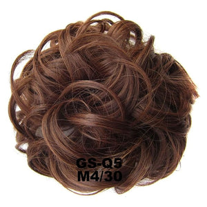 EARSHOT Hair Buns Hair Piece 1 Pack Messy Bun Hair Hoops Ponytail Hair Extensions Synthetic Donut Hair Bun Curly Wavy Hair Bun Wigs for Women Hair Accessories For Girls (Color : M4-30)
