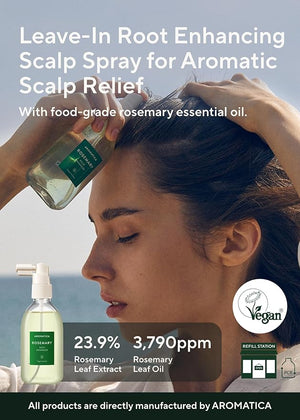 AROMATICA Rosemary Scalp Strengthening Enhancer Duo Set - Scalp Serum for Hair Growth &amp Itchy Scalp Treatment with Rosemary Oil | Dandruff Treatment and Oily Scalp Moisturizer Scalp Treatment Set