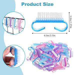 320 Pcs Handle Grip Nail Brush for Toes and Nails Cleaner Pedicure Scrubbing tool kit for Men and Women