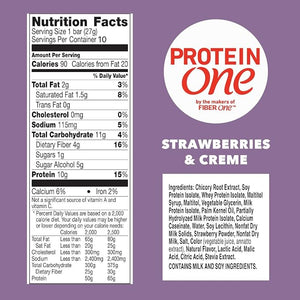 Protein One 90 Calorie Protein Bars Strawberries and Cream Keto Friendly Value Pack 10 Ct 9.6 oz