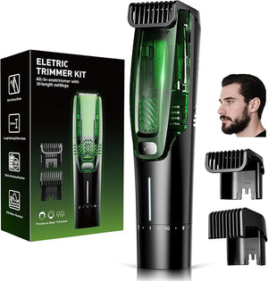 Beard Trimmer for Men, Premium Men's Vacuum Electric Trimmer Kit, 20 Levels Adjustable, Wet/Dry Use, Upgraded Stainless Steel Ceramic Blades, Perfect Christmas Gifts for Husband or Boyfriend
