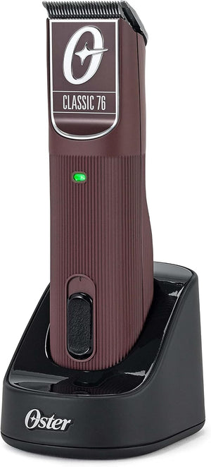 Oster Professional Cordless Hair Clippers Classic 76 for Barbers and Hair Cutting with Detachable Blade Burgundy