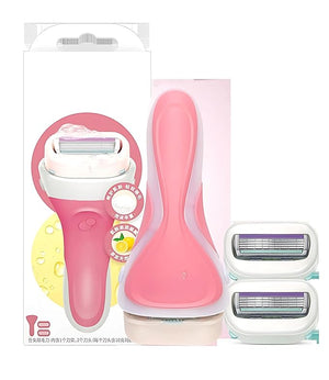 Pure Nourishment Plus Renewing Razor, Women's Replacement Razor Blade Cartridges and Refills (Pink)