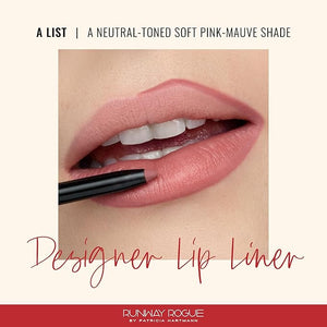 Runway Rogue Designer Liner Lip Pencil, Matte Soft Pink-Mauve Lip Liner Pencil and Lip Liner Sharpener, ¡®A List¡¯