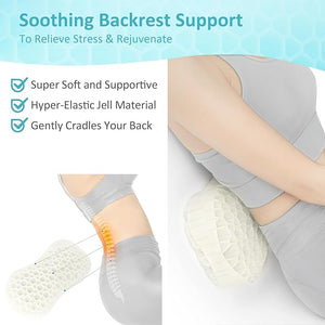 Sunlit Bath Jello Mini Gel Bath Pillows Lumbar Pillow for Bathtub Back Support Pillow Gel Pillow with Non-Slip Suction Cups for Lumbar Back Rest Support Transparent White