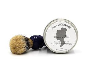Lady Underwood Shaving Soap Set with Brush - Fast Lathering Natural Glycerin Shaving Cream Alternative for a Smooth Feel &amp Sweet Scent - For All Skin Types - Made with Aloe Vera - 6 oz (Rosemary M