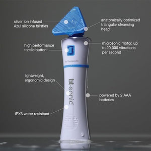 Bio-Therapeutic bt-Sonic Facial Cleansing Brush, Microsonic Handheld Silicone Face Cleanser, Exceptional Quality Water Resistant Face Exfoliator