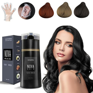 Nova Hair Dye ShampooNova Hair Instant Dye ShampooNova Hair Dye Shampoo 3 in 1 for Men &amp Women (Black)