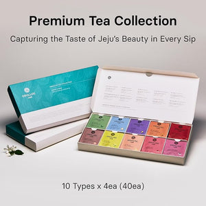 OSULLOC Premium Tea Collection (40 count 10 flavors x 4 ea) Christmas Gift Guide Self Care Gift Box Premium Organic Pure &amp Blended Tea from Jeju