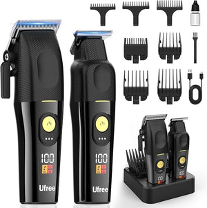 Ufree Hair Clippers for Men Professional Cordless Barber Clippers and Trimmers Set Hair Cutting Kit with Storage Stand Electric Shaver Gifts for Men