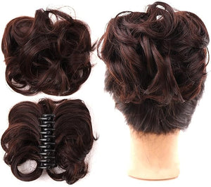 HIHELO Messy Bun Hair Piece Claw Clip Curly Wavy Synthetic Headband Bun Hair Extensions for Women Wig Hair Accessories (Color : A Size : 02)