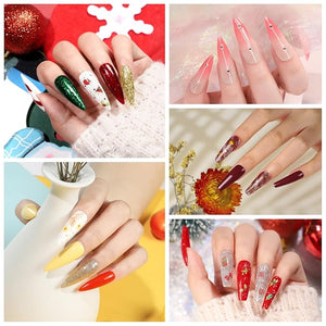 COSCELIA Christmas Gel Nail Polish Kit with U V Light Base and Top Coat, 20 Bottles Gel Polish and 3 Colors Poly Extension Polish Set Glitter Decoration Starter Kit Gifts for Women