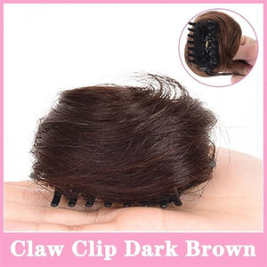messy bun hair piece Space Buns Hair Pieces, Mini Claw Clip in Hair Bun Messy Cat Ears Hair Bun Extension Synthetic Donut Wig Accessory Updo Hairpieces for Women Girls hair buns hair piece(Dark Brown)
