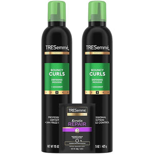 TRESemm? Defining Hair Mousse Bouncy Curls 2-Pack ? Curly Hair Products with Nourishing Coconut &amp Avocado Oil + Keratin Hair Mask