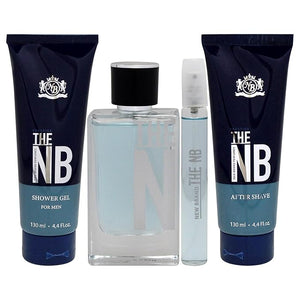 New Brand Prestige The NB 4 Pieces Gift Set for Men (3.3 Ounce Eau de Toilette Spray + 4.4 Ounce Shower Gel + 4.4 Ounce After Shave Balm + 0.5 Ounce Eau de Toilette Mini Spray)