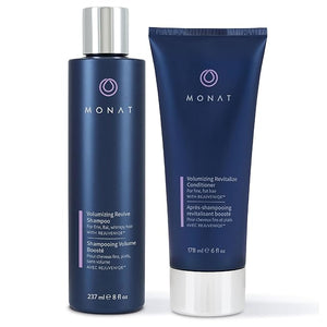 MONAT Volumizing Shampoo &amp; Conditioner Set Infused with REJUVENIQE ? Lightweight Care for Fine, Flat Hair ? Enhances Volume, Adds Softness and Shine ? Net Wt. 237 ml (8 fl. oz.) &amp; 177 ml (6 fl