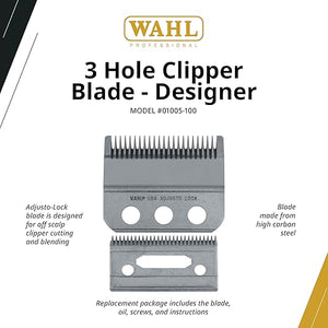 Wahl Professional 3 Hole Clipper Blade Designer Adjusto Lock Replacement Blade Fits Senior Cordless Designer Pilot Clippers