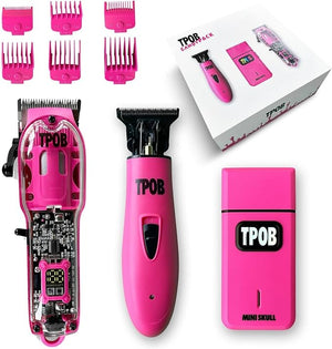 TPOB Slime 2 Candy Pink Clipper Trimmer Shaver Set Barber Hair Clippers in Matte Pink with Taper Blade
