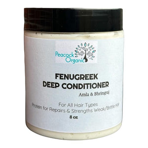 Fenugreek Infused Amla Deep Conditioner - For Dry Thinning Hair - Intense Nourishment with Aloe Vera Bhringraj Brahmi - Boost Hair Strength and Silky Hair - 8oz