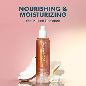 Kopari Sun Shield Body Glow, Broad Spectrum SPF 45, Lightweight Shimmering Gel Texture Absorbs Quickly, Non Sticky, Glowing Results, Rose Gold 5 oz
