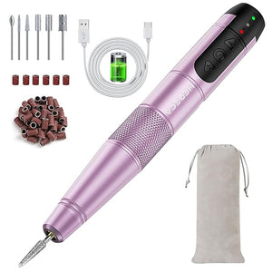 Electric Nail Drill Cordless Electric Nail File Buffer Drill Machine for Natural Acrylic Gel Nails Rechargeable Electric Manicure Pedicure Set