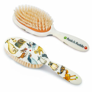 Rock &amp Ruddle Soft White Natural Boar Bristle Hairbrush for Babies and Young Children | Perfect for Fine Hair Detangling and Smoothing - Darling Dogs