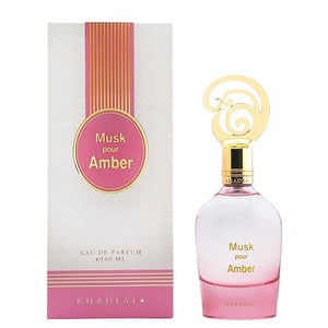 Khadlaj Musk Pour Amber Eau De Parfum Spray for Women, 3.4 Ounce