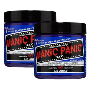 MANIC PANIC Classic Lie Locks Semi Permanent Hair Color - Medium Indigo Purple Hair Dye for Women &amp Men That Lasts 4-6 Weeks - Vegan Ammonia &amp Cruelty-Free - Create &amp Mix Custom Shades (4