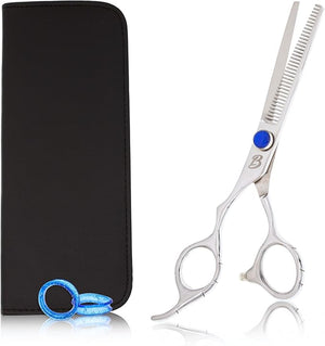 Left Handed Thinning Shears For Hair Cutting 35 Tooth 6 inches | Silver Thinning Hair Scissors Japanese Stainless Steel (Silver Left Thinner 6 Inch)