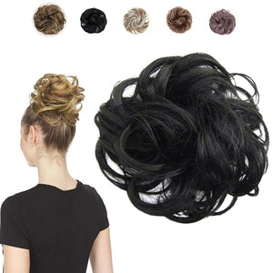 Juvabun Messy Bun Hair Piece Black ? Natural Soft Synthetic Updo, Messy Bun Scrunchie Secure &amp; Comfortable - Messy bun hair pieces for women