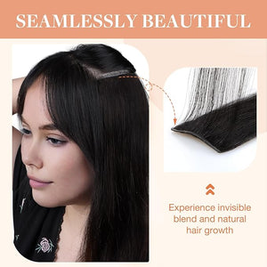 GOO GOO Invisi Edge Clip in Hair Extensions 22inch 200g 9Pcs Injected Seamless PU Clip in Hair Extensions Virgin Real Human Hair #1 Jet Black