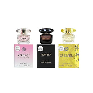 Versace Perfume for Women Variety 3-Piece Mini Gift Set ? Yellow Diamond, Crystal Noir, Bright Crystal