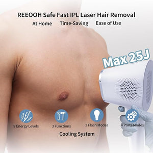 Laser Hair Removal with 9 Energy Levels 46.4¢µ Ice-Cooling Contact IPL Hair Removal for Women Painless Effective Hair Removal from Home for Body &amp Face