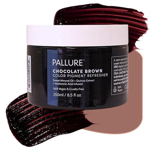 Pallure Color Pigment Refresher Mask Semi Permanent Hair Color Depositing Conditioner 8.5 Oz (Brown)