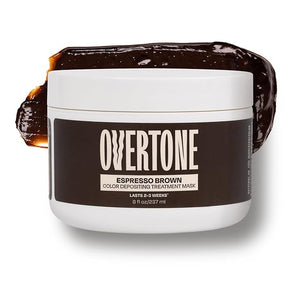 Overtone Semi Permanent Hair Color Conditioner Espresso Brown 8 oz Nourishing Damage-Free Color Depositing Mask for All Hair Types with Shea Butter &amp Coconut Oil Vegan &amp Cruelty-Free